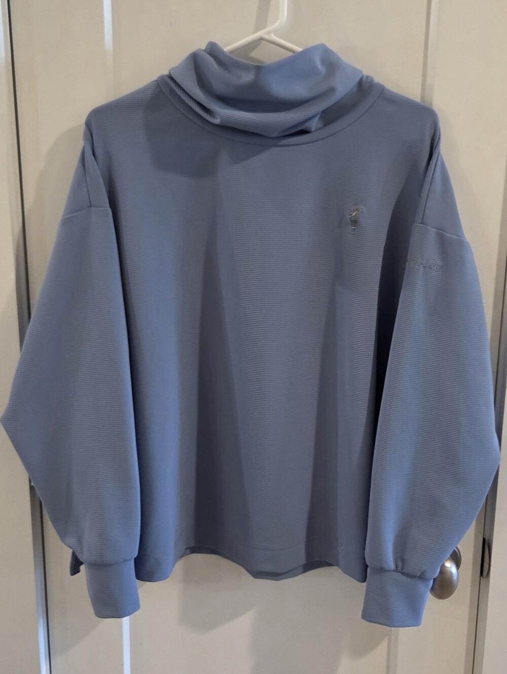 NWOT Zero Restriction Sam Ribbed Cowl Neck Pullover - Size Large - Spanish Bay